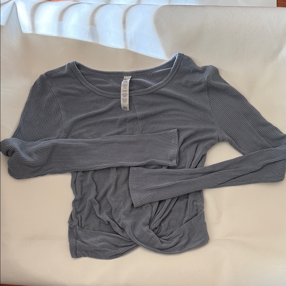 ALO Yoga Blue Long Sleeve Twist Top